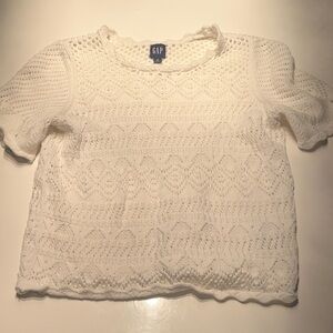 GAP Ivory Crochet Knit Blouse